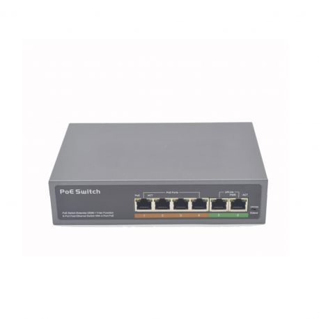 6 port switch med 4 PoE udgange